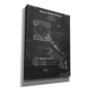 'Pull Shovel Excavator Blueprint Patent Chalkboard,' Canvas Wall Art,12x16x1.1x0,18x26x1.1x0,26x34x1.74x0,40x54x1.74x0