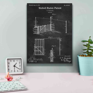 'Farm Gate Blueprint Patent Chalkboard,' Canvas Wall Art,12 x 16