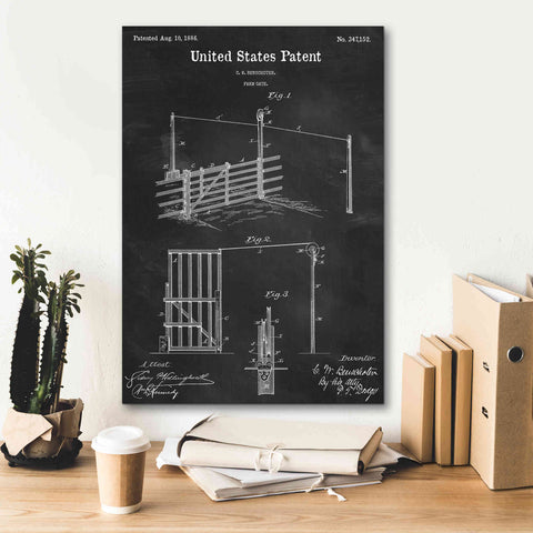 Image of 'Farm Gate Blueprint Patent Chalkboard,' Canvas Wall Art,18 x 26