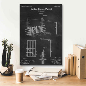 'Farm Gate Blueprint Patent Chalkboard,' Canvas Wall Art,18 x 26