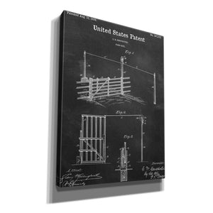 'Farm Gate Blueprint Patent Chalkboard,' Canvas Wall Art,12x16x1.1x0,18x26x1.1x0,26x34x1.74x0,40x54x1.74x0