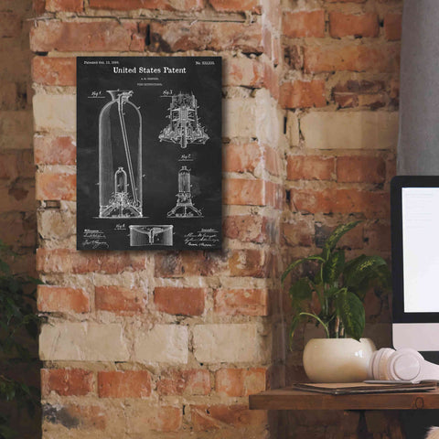 Image of 'Fire Extinguisher Blueprint Patent Chalkboard,' Canvas Wall Art,12 x 16