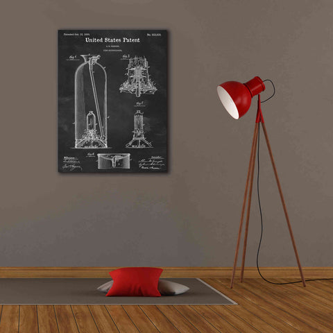 Image of 'Fire Extinguisher Blueprint Patent Chalkboard,' Canvas Wall Art,26 x 34