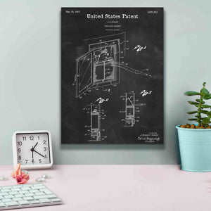 'Fire Hose Cabinet Blueprint Patent Chalkboard,' Canvas Wall Art,12 x 16