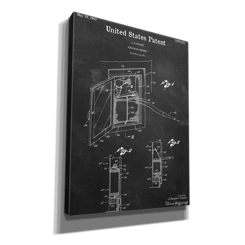 Image of 'Fire Hose Cabinet Blueprint Patent Chalkboard,' Canvas Wall Art,12x16x1.1x0,18x26x1.1x0,26x34x1.74x0,40x54x1.74x0