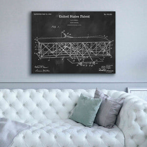 'Wright Bros. Flying Machine Blueprint Patent Chalkboard' Canvas Wall Art,54 x 40