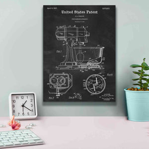 'Kitchen Mixer Blueprint Patent Chalkboard,' Canvas Wall Art,12 x 16