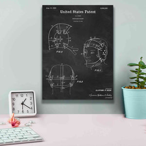 'Wrestling Headgear Blueprint Patent Chalkboard,' Canvas Wall Art,12 x 16