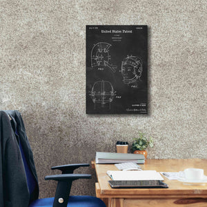 'Wrestling Headgear Blueprint Patent Chalkboard,' Canvas Wall Art,18 x 26