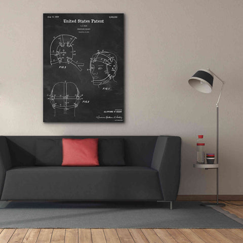Image of 'Wrestling Headgear Blueprint Patent Chalkboard,' Canvas Wall Art,40 x 54