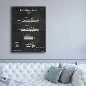 'Fountain Pen Blueprint Patent Chalkboard,' Canvas Wall Art,40 x 54