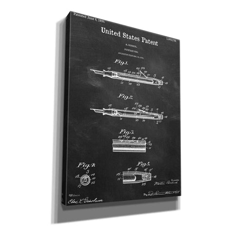 Image of 'Fountain Pen Blueprint Patent Chalkboard,' Canvas Wall Art,12x16x1.1x0,18x26x1.1x0,26x34x1.74x0,40x54x1.74x0