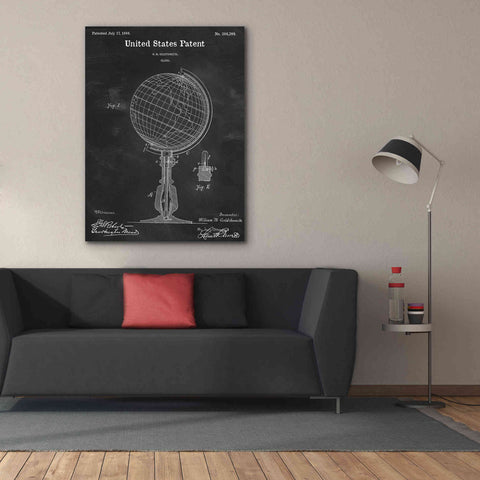 Image of 'globe Blueprint Patent Chalkboard,' Canvas Wall Art,40 x 54
