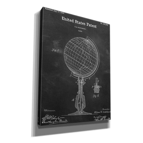 Image of 'globe Blueprint Patent Chalkboard,' Canvas Wall Art,12x16x1.1x0,18x26x1.1x0,26x34x1.74x0,40x54x1.74x0