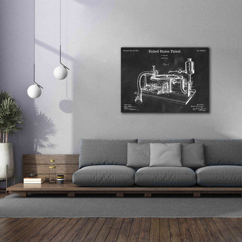 Image of 'Gramophone, 1895 Blueprint Patent Chalkboard,' Canvas Wall Art,54 x 40