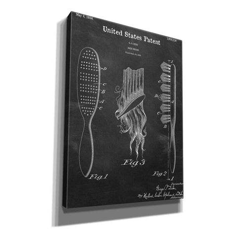 Image of 'Hair Brush Blueprint Patent Chalkboard,' Canvas Wall Art,12x16x1.1x0,18x26x1.1x0,26x34x1.74x0,40x54x1.74x0