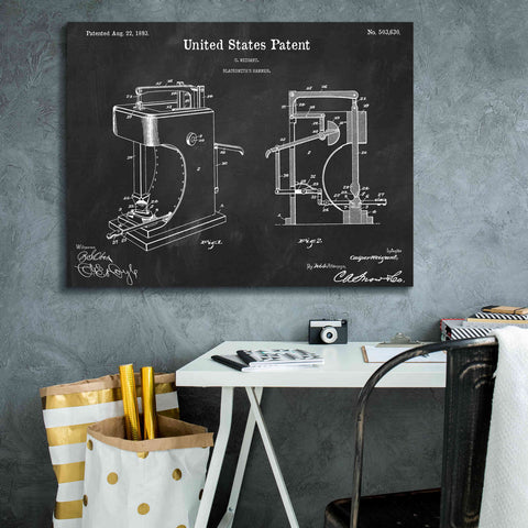 Image of 'Blacksmith's Hammer Blueprint Patent Chalkboard' Canvas Wall Art,34 x 26