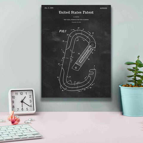 Image of 'Climbing Hook Blueprint Patent Chalkboard,' Canvas Wall Art,12 x 16