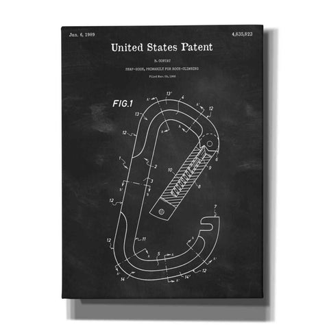 Image of 'Climbing Hook Blueprint Patent Chalkboard,' Canvas Wall Art,12x16x1.1x0,18x26x1.1x0,26x34x1.74x0,40x54x1.74x0