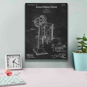 'Ice Cream Machine Blueprint Patent Chalkboard,' Canvas Wall Art,12 x 16