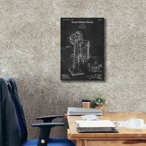 'Ice Cream Machine Blueprint Patent Chalkboard,' Canvas Wall Art,18 x 26
