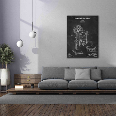 Image of 'Ice Cream Machine Blueprint Patent Chalkboard,' Canvas Wall Art,40 x 54