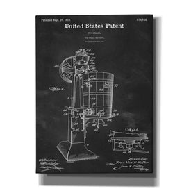 'Ice Cream Machine Blueprint Patent Chalkboard,' Canvas Wall Art,12x16x1.1x0,18x26x1.1x0,26x34x1.74x0,40x54x1.74x0