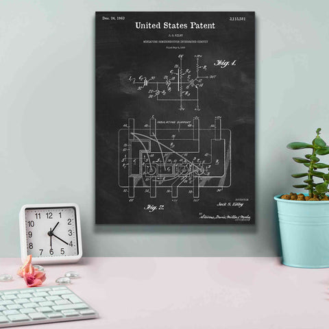 Image of 'Integrated Circuit Blueprint Patent Chalkboard,' Canvas Wall Art,12 x 16