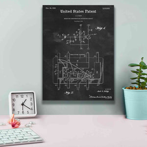 'Integrated Circuit Blueprint Patent Chalkboard,' Canvas Wall Art,12 x 16