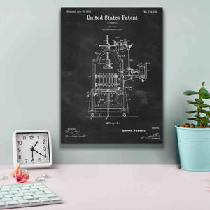 'Wine Press Blueprint Patent Chalkboard,' Canvas Wall Art,12 x 16