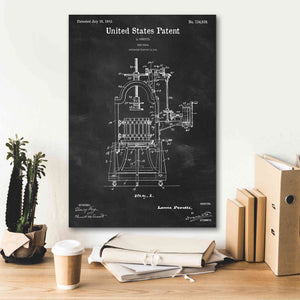 'Wine Press Blueprint Patent Chalkboard,' Canvas Wall Art,18 x 26