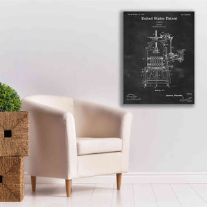 'Wine Press Blueprint Patent Chalkboard,' Canvas Wall Art,26 x 34