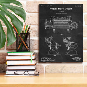 'Leather Splitting Machine Blueprint Patent Chalkboard,' Canvas Wall Art,12 x 16