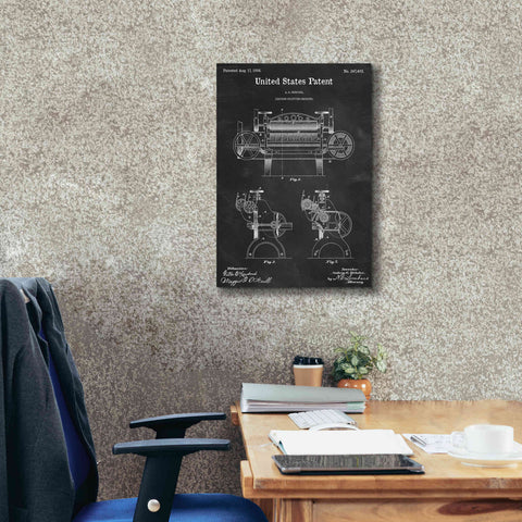 Image of 'Leather Splitting Machine Blueprint Patent Chalkboard,' Canvas Wall Art,18 x 26