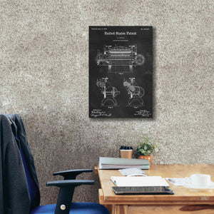 'Leather Splitting Machine Blueprint Patent Chalkboard,' Canvas Wall Art,18 x 26