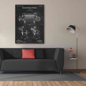'Leather Splitting Machine Blueprint Patent Chalkboard,' Canvas Wall Art,40 x 54