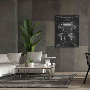 'Leather Splitting Machine Blueprint Patent Chalkboard,' Canvas Wall Art,40 x 54