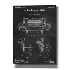 'Leather Splitting Machine Blueprint Patent Chalkboard,' Canvas Wall Art,12x16x1.1x0,18x26x1.1x0,26x34x1.74x0,40x54x1.74x0