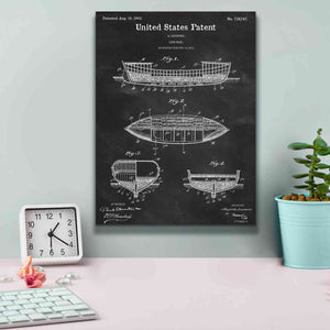 'Lifeboat Blueprint Patent Chalkboard,' Canvas Wall Art,12 x 16