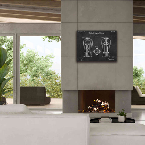 Image of 'Wine Cooler Blueprint Patent Chalkboard,' Canvas Wall Art,34 x 26