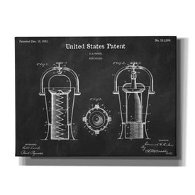'Wine Cooler Blueprint Patent Chalkboard,' Canvas Wall Art,16x12x1.1x0,26x18x1.1x0,34x26x1.74x0,54x40x1.74x0