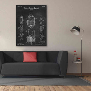 'Lock Blueprint Patent Chalkboard,' Canvas Wall Art,40 x 54