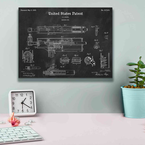 Image of 'Machine Gun Blueprint Patent Chalkboard,' Canvas Wall Art,16 x 12