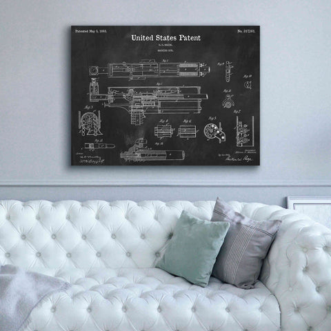 Image of 'Machine Gun Blueprint Patent Chalkboard,' Canvas Wall Art,54 x 40