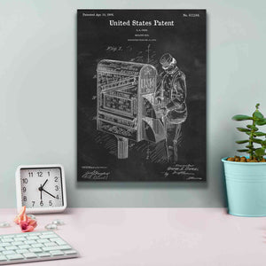 'Mailbox Blueprint Patent Chalkboard,' Canvas Wall Art,12 x 16
