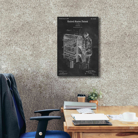 Image of 'Mailbox Blueprint Patent Chalkboard,' Canvas Wall Art,18 x 26