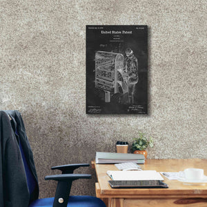 'Mailbox Blueprint Patent Chalkboard,' Canvas Wall Art,18 x 26