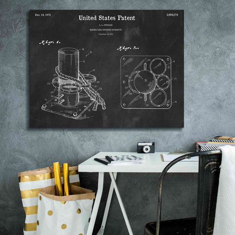 Image of 'Marine Line Secure Device Blueprint Patent Chalkboard,' Canvas Wall Art,34 x 26