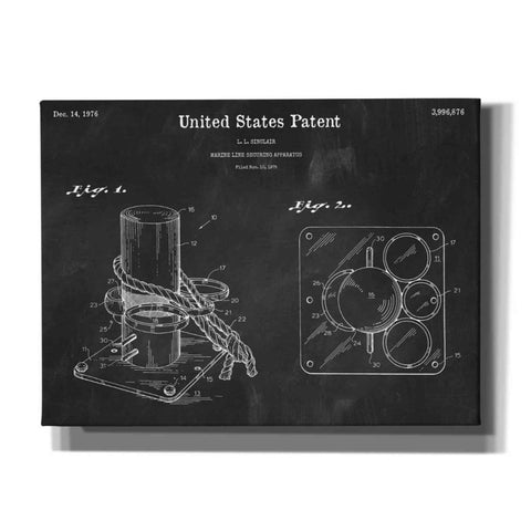Image of 'Marine Line Secure Device Blueprint Patent Chalkboard,' Canvas Wall Art,16x12x1.1x0,26x18x1.1x0,34x26x1.74x0,54x40x1.74x0