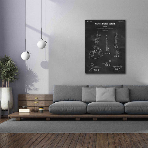 Image of 'Medical Instruments Blueprint Patent Chalkboard,' Canvas Wall Art,40 x 54